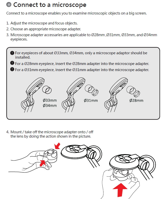 Adaptateur de microscope (ensemble de 3 pièces)